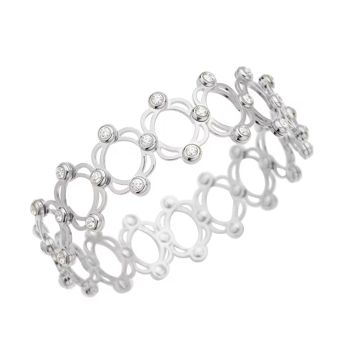 loral Sparkle Bangle/Ring – 925 Sterling Silver with Crystal Accents