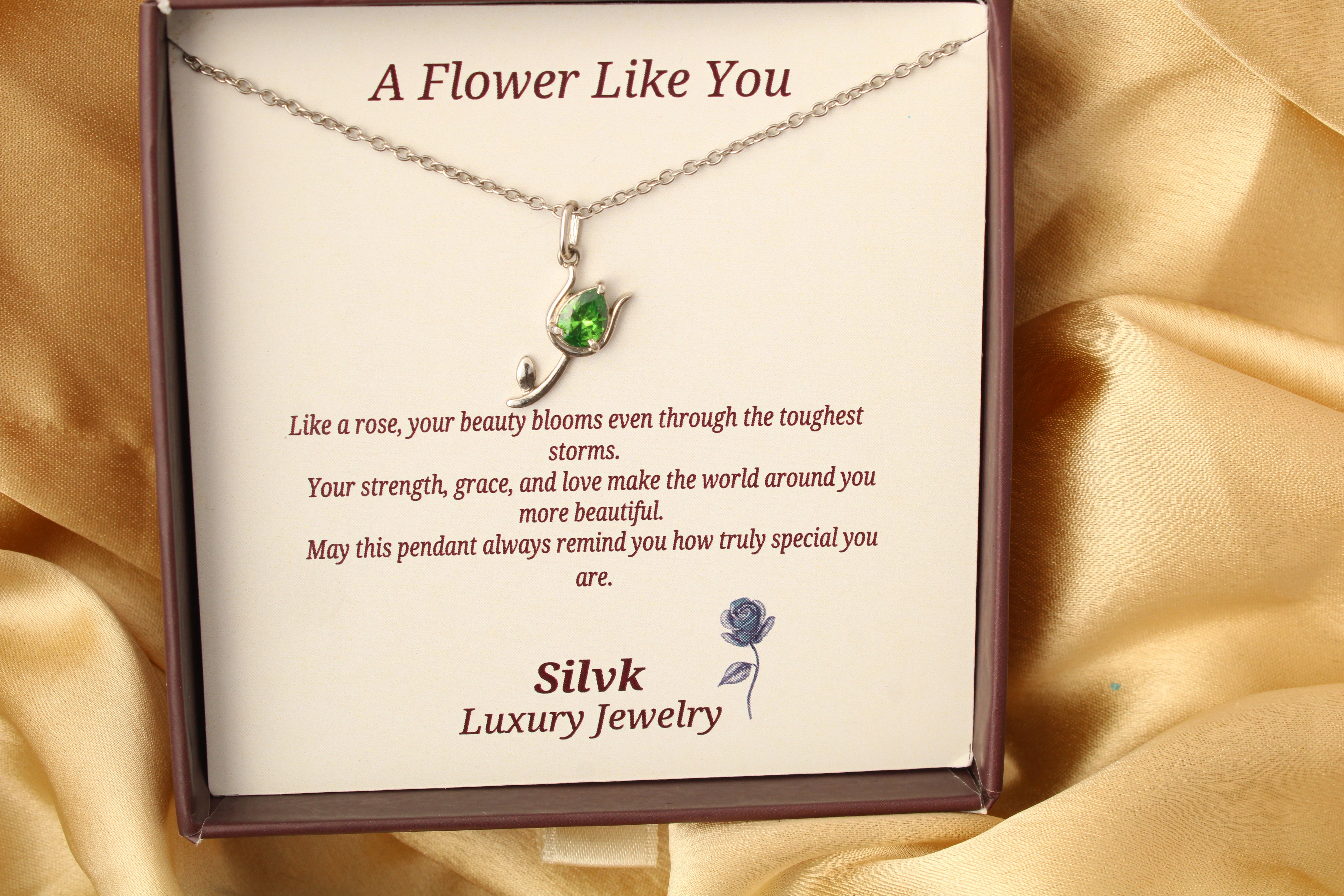 Elegant Rose Silver Pendant