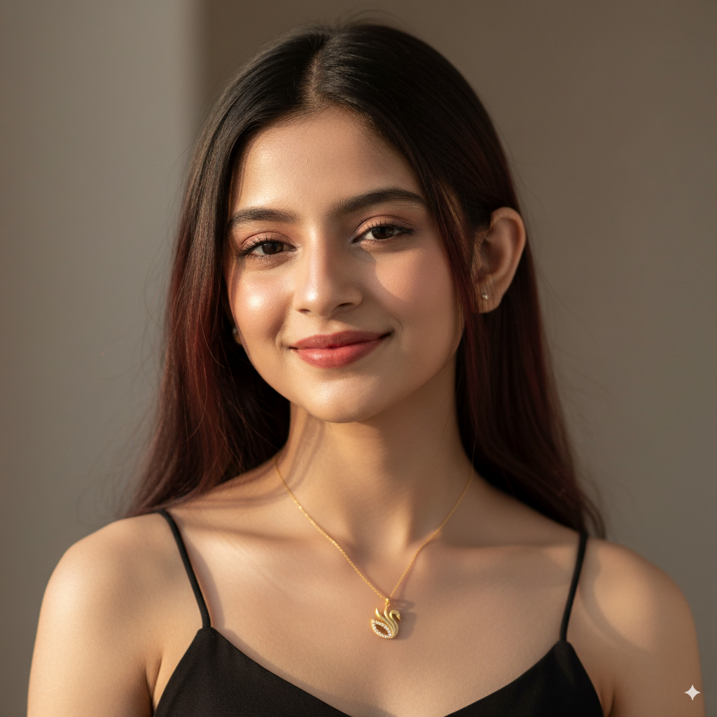 Swan Elegance Necklace – 925 Sterling Silver Gold-Plated Swan Pendant with Crystal Accents