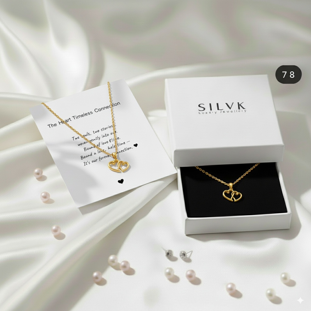 The Heart Necklace – 925 Sterling Silver Open Knot Pendant, Symbol of Timeless Connection