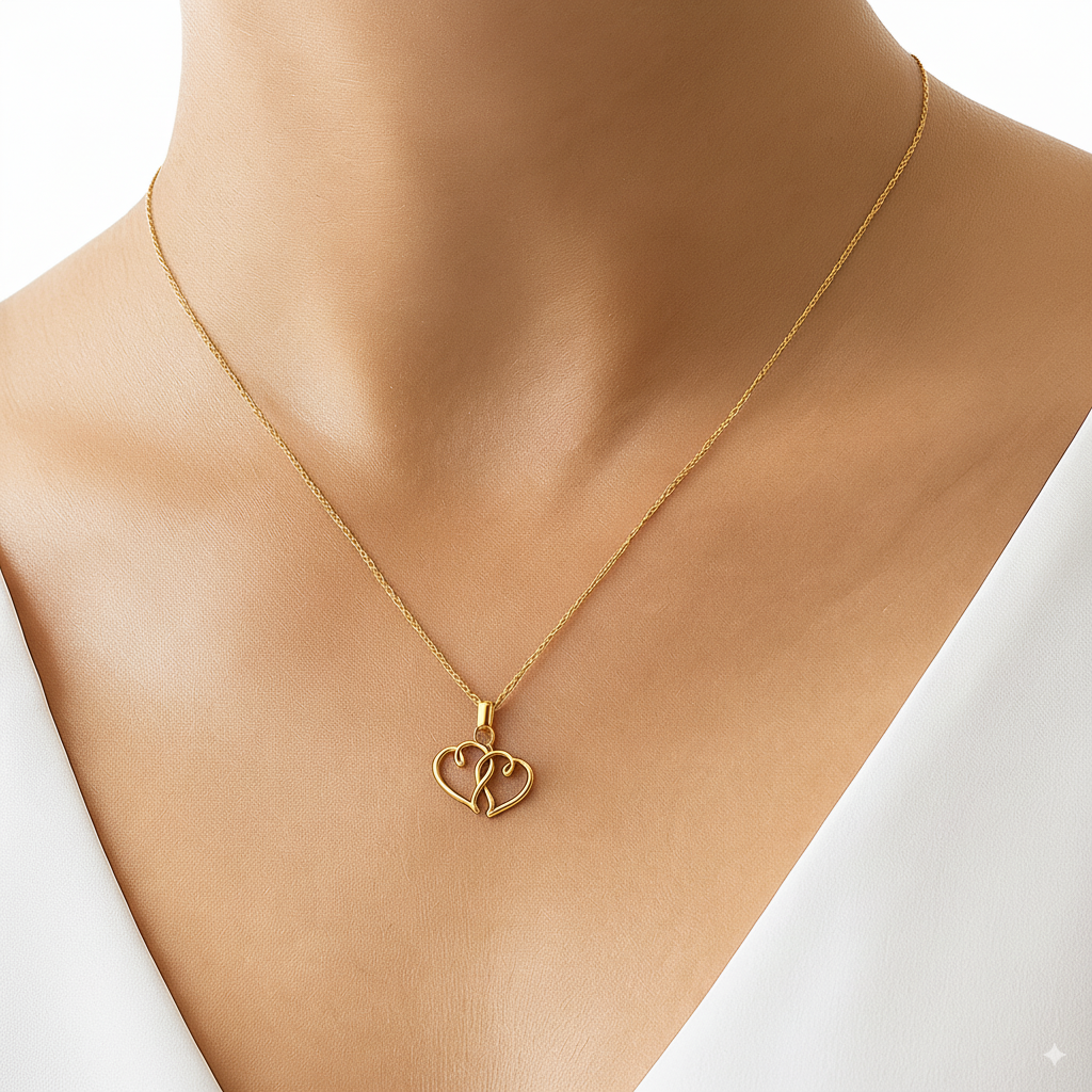 The Heart Necklace – 925 Sterling Silver Open Knot Pendant, Symbol of Timeless Connection