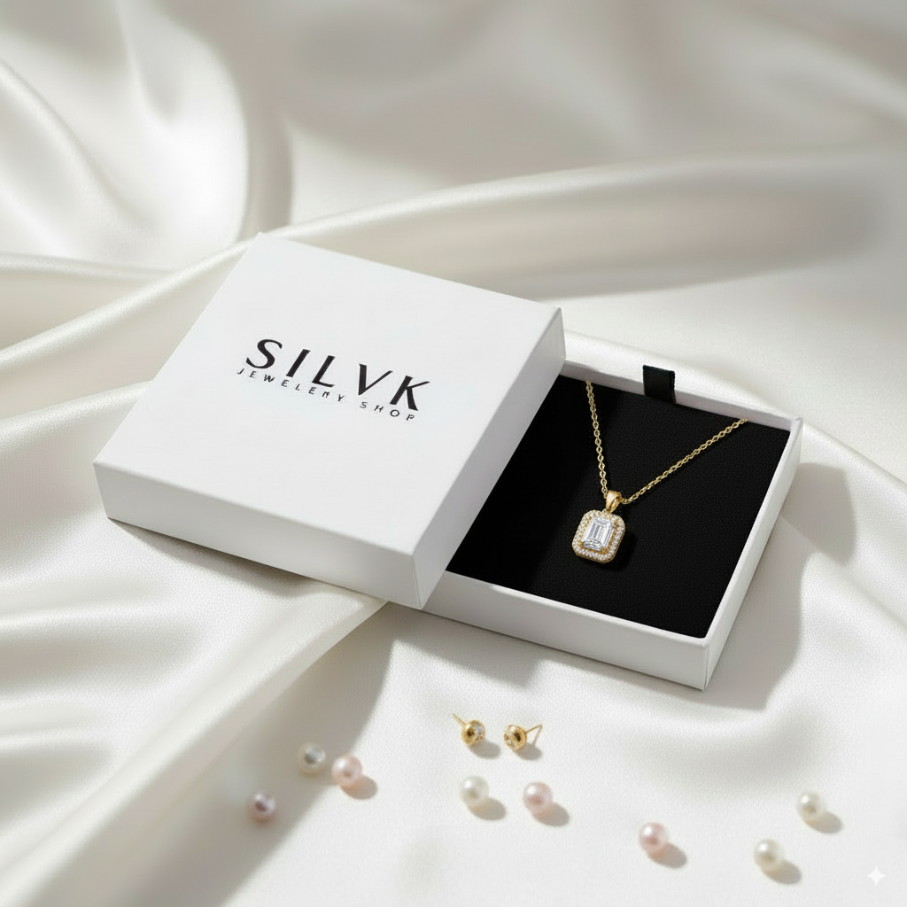 Shine Halo Pendant – 925 Sterling Silver Halo Pendant with Cubic Zirconia