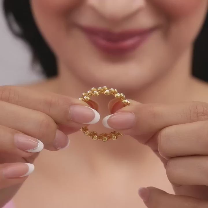 loral Sparkle Bangle/Ring – 925 Sterling Silver with Crystal Accents